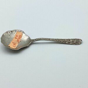 Antique Stieff Rose Pattern Sterling Silver Bon Bon-Nut Spoon ENGRAVED
